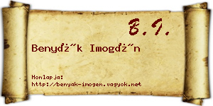 Benyák Imogén névjegykártya